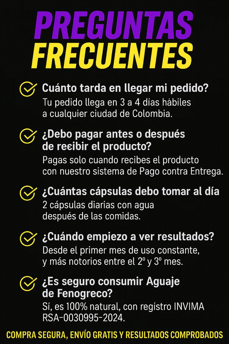 "Compra Aguaje y Fenogreco 100% Natural – Envíos a Toda Colombia"
